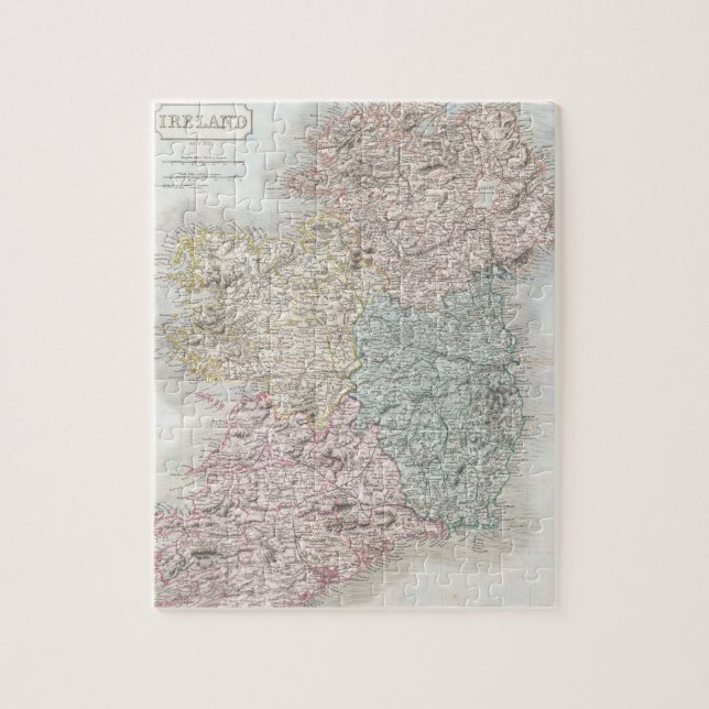 Vintage Karte von Irland (1850) (Vertikal)