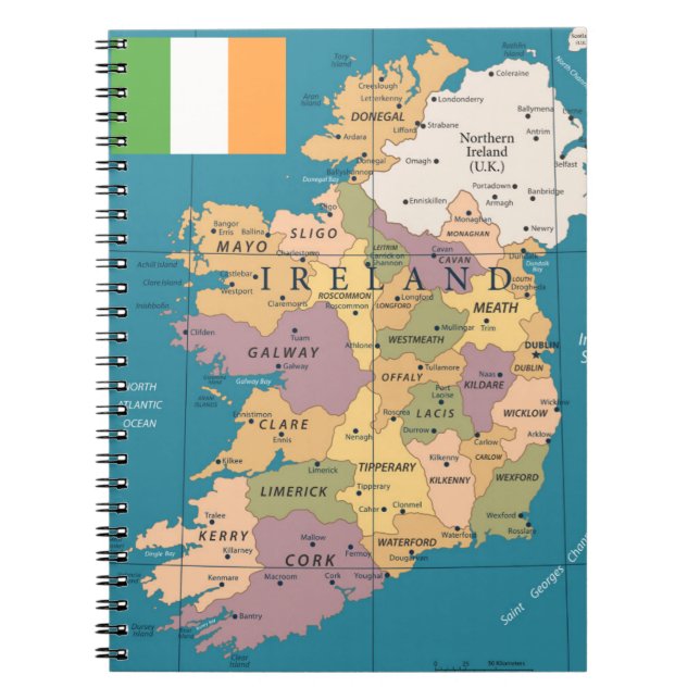 Vintage Karte von Irland Notizblock (Vorderseite)