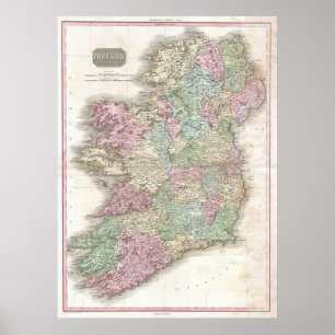 Vintage Karte von Irland Poster