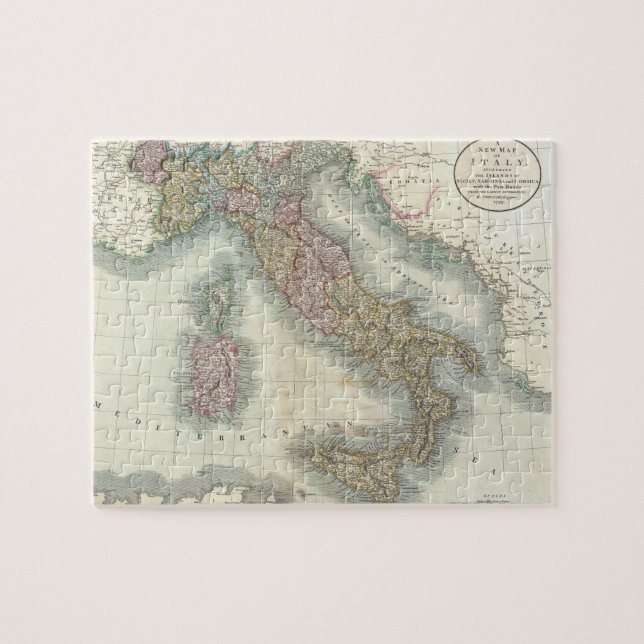 Vintage Karte von Italien (1799) (Horizontal)