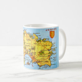 Vintage-Karte von Jersey Kaffeetasse