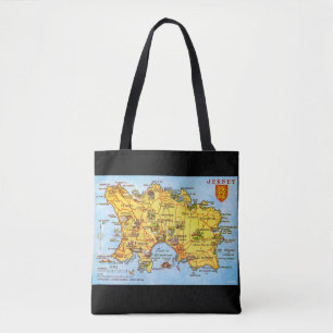 Vintage-Karte von Jersey Tasche