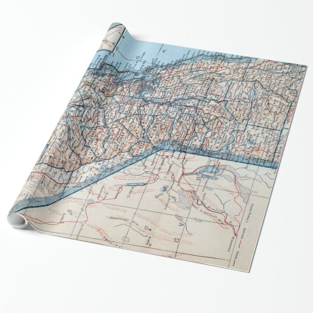 Vintage Karte von Kalifornien (1921) Geschenkpapier (Ungerollt)