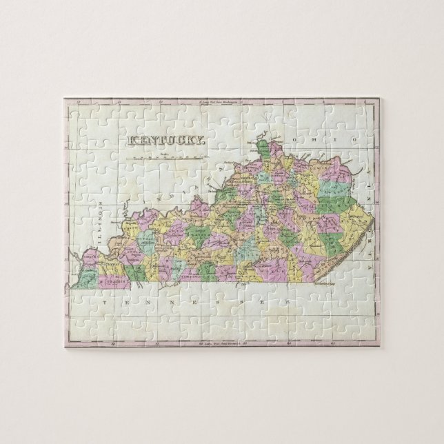 Vintage Karte von Kentucky (1827) (Horizontal)