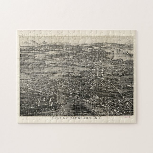 Vintage Karte von Kingston NY (1875) (Horizontal)