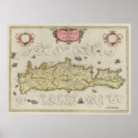 Vintage Karte von Kreta Griechenland (1665)