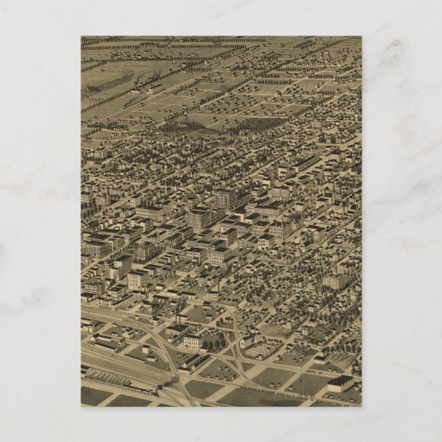 Vintage Karte von Lincoln NE (1889) (Vorderseite)