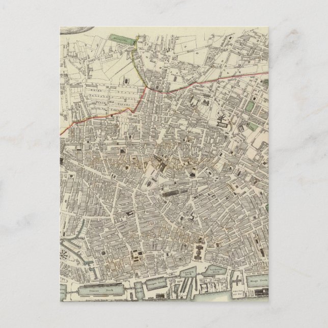 Vintage Karte von Liverpool England (1836) (Vorderseite)