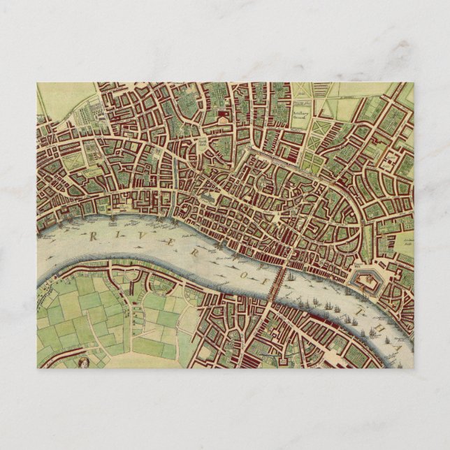 Vintage Karte von London (17. Jahrhundert) (Vorderseite)