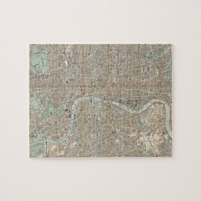 Vintage Karte von London (1890) (Horizontal)
