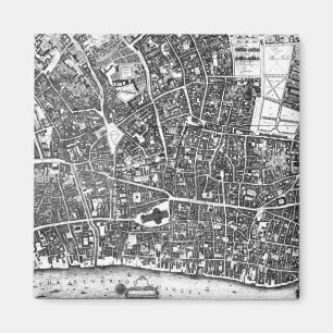 Vintage Karte von London England (1677) Magnet