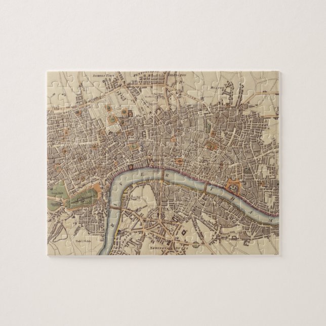 Vintage Karte von London England (1807) (Horizontal)