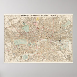Vintage Karte von London Poster