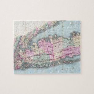 Vintage Karte von Long Island (1880)