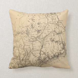 Vintage Karte von Maine (1894) Kissen
