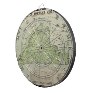 Vintage Karte von Marthas Vineyard (1913) Dartscheibe