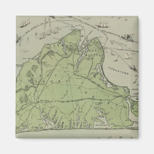 Vintage Karte von Marthas Vineyard (1913) Magnet