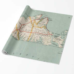 Vintage Karte von Martha's Vineyard (1917) Geschenkpapier
