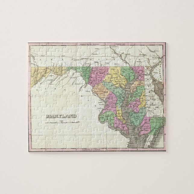 Vintage Karte von Maryland (1827) (Horizontal)