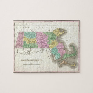 Vintage Karte von Massachusetts (1827)