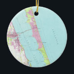 Vintage Karte von Melbourne Florida (1949) Keramikornament<br><div class="desc">Dieses ist eine Vintage Karte von Melbourne Florida ursprünglich im Jahre 1949 produziert.</div>