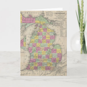 Vintage Karte von Michigan (1853)