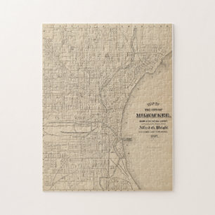 Vintage-Karte von Milwaukee, Wisconsin
