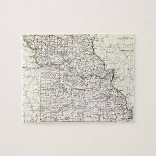 Vintage Karte von Missouri (1883)
