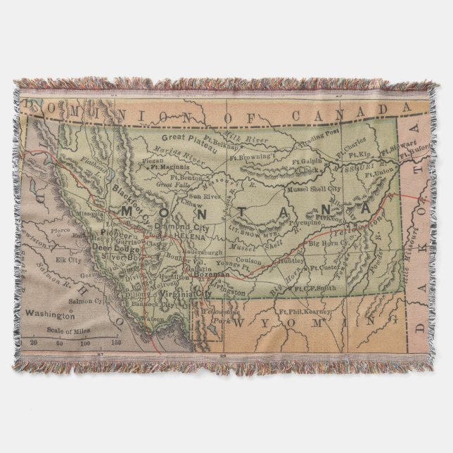 Vintage Karte von Montana (1885) Decke (Vorderseite)
