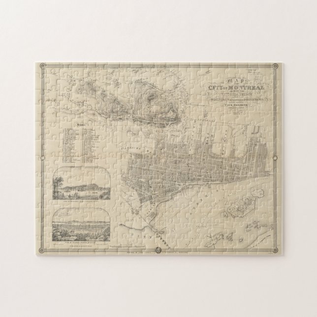 Vintage Karte von Montreal (1859) (Horizontal)