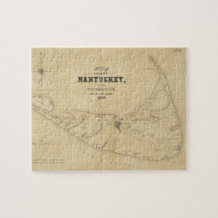 Vintage Karte von Nantucket (1838)