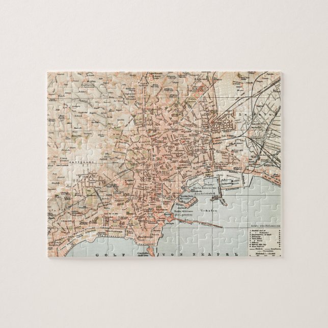 Vintage Karte von Neapel, Italien (1897) (Horizontal)
