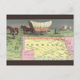 Vintage-Karte von Nebraska Postkarte
