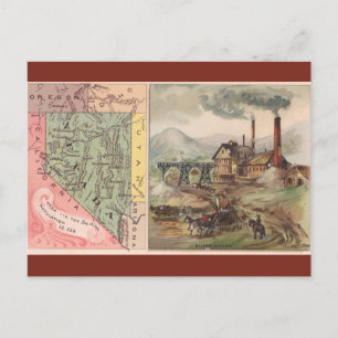 Vintage-Karte von Nevada Postkarte