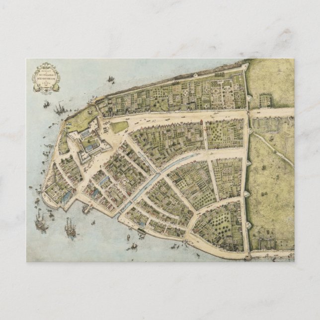 Vintage Karte von New Amsterdam (1660) (Vorderseite)