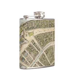 Vintage Karte von New Amsterdam (1660) Flachmann