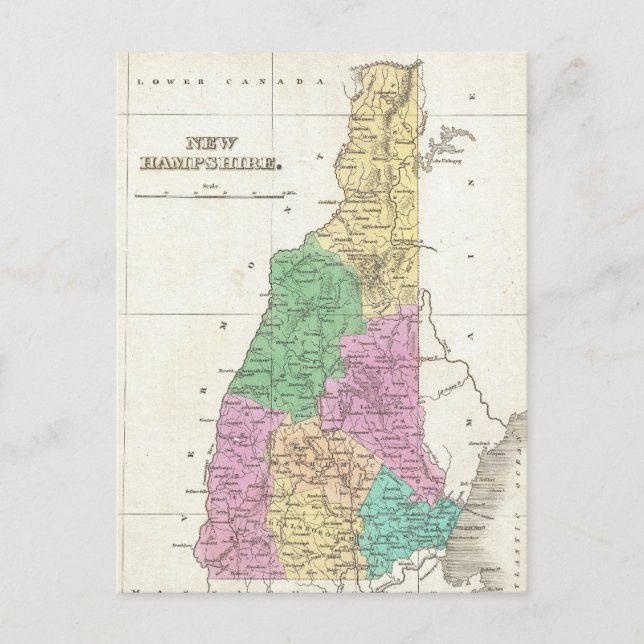 Vintage Karte von New Hampshire (1827) (Vorderseite)