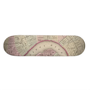 Vintage Karte von New Orleans (1880) Skateboard
