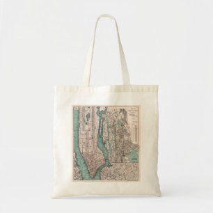 Vintage Karte von New York (1897) Tragetasche