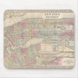 Vintage Karte von New York City Mousepad