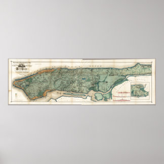 Vintage Karte von New York Poster