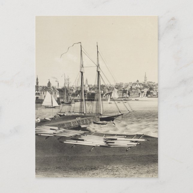 Vintage Karte von Newport RI (1860) (Vorderseite)