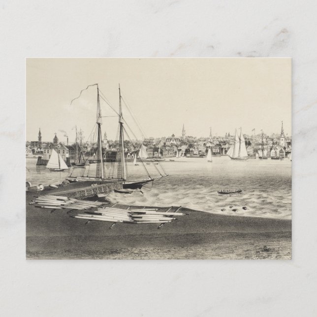 Vintage Karte von Newport RI (1860) (Vorderseite)