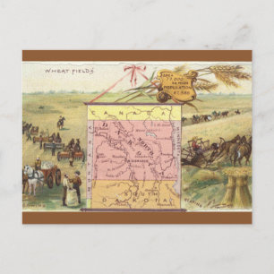 Vintage-Karte von North Dakota Postkarte