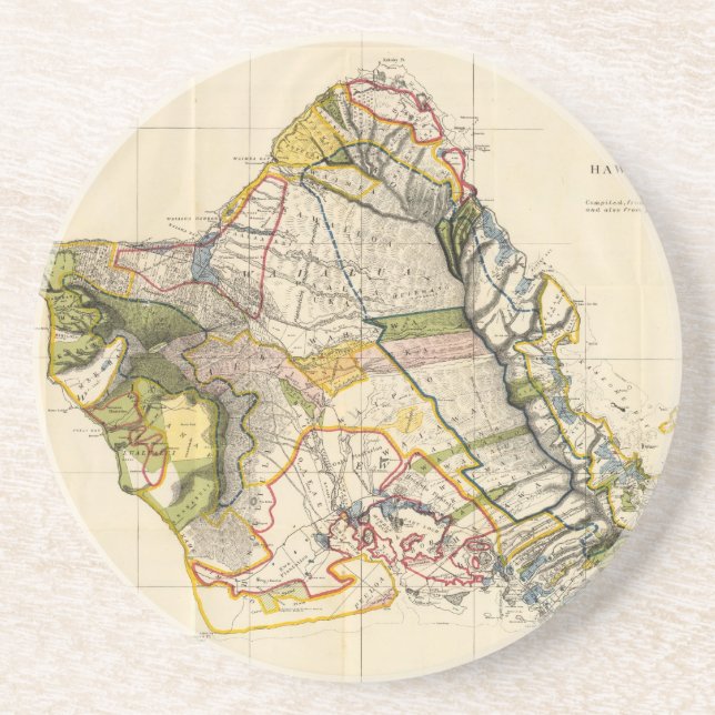 Vintage Karte von Oahu Hawaii (1906) Untersetzer (Vorne)