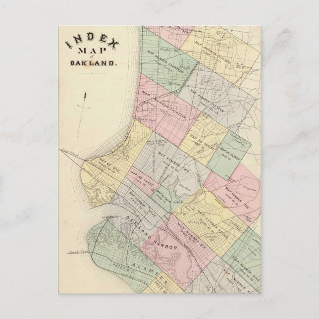 Vintage Karte von Oakland California (1878) (Vorderseite)