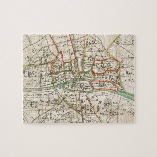 Vintage Karte von Paris (1678) (Horizontal)