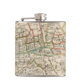 Vintage Karte von Paris (1678) Flachmann