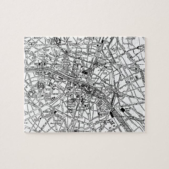 Vintage Karte von Paris (1911) (Horizontal)