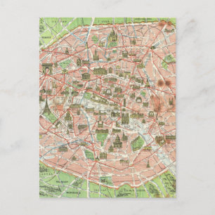 Vintage Karte von Paris (1920)